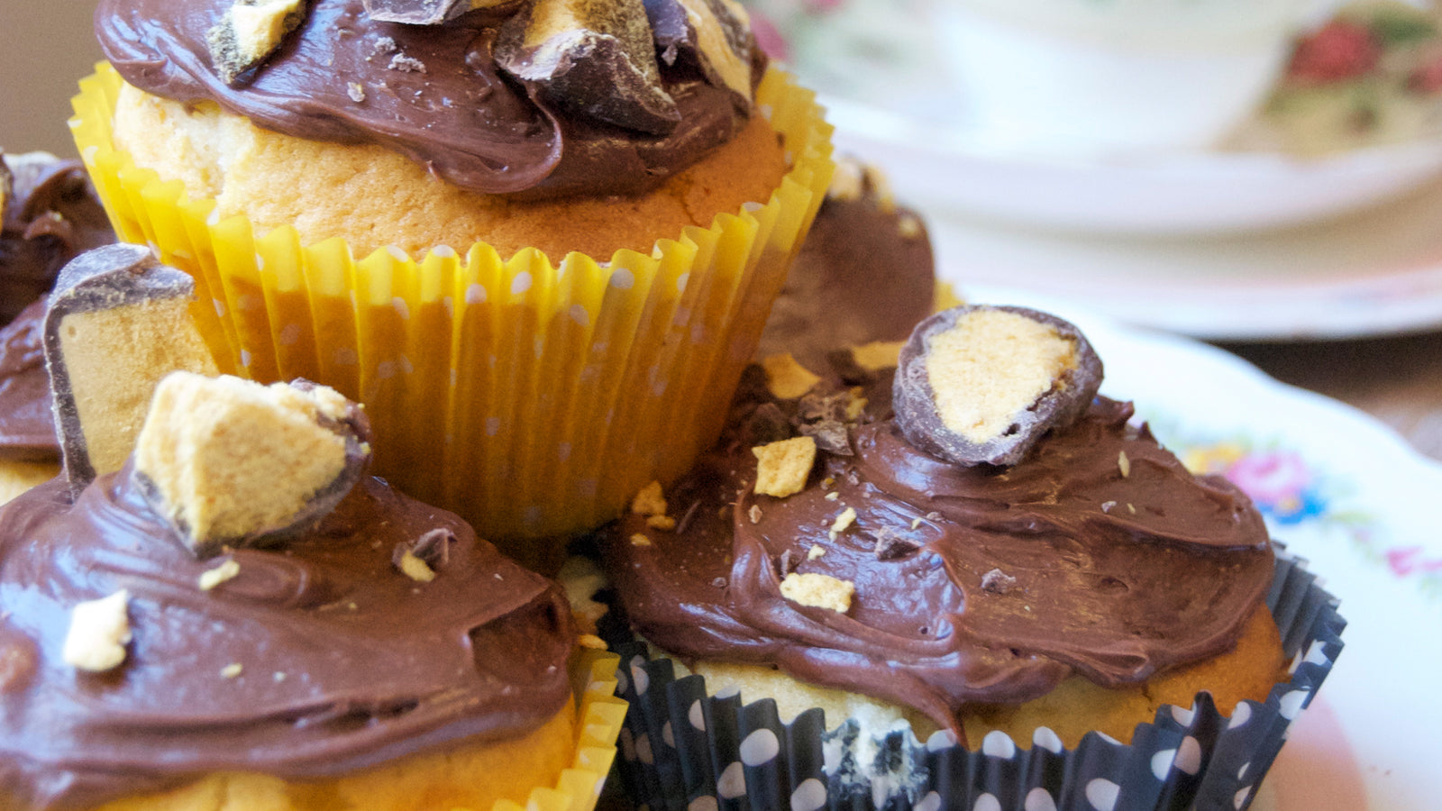 Violet Crumble Choc Honeycomb Banana Muffins