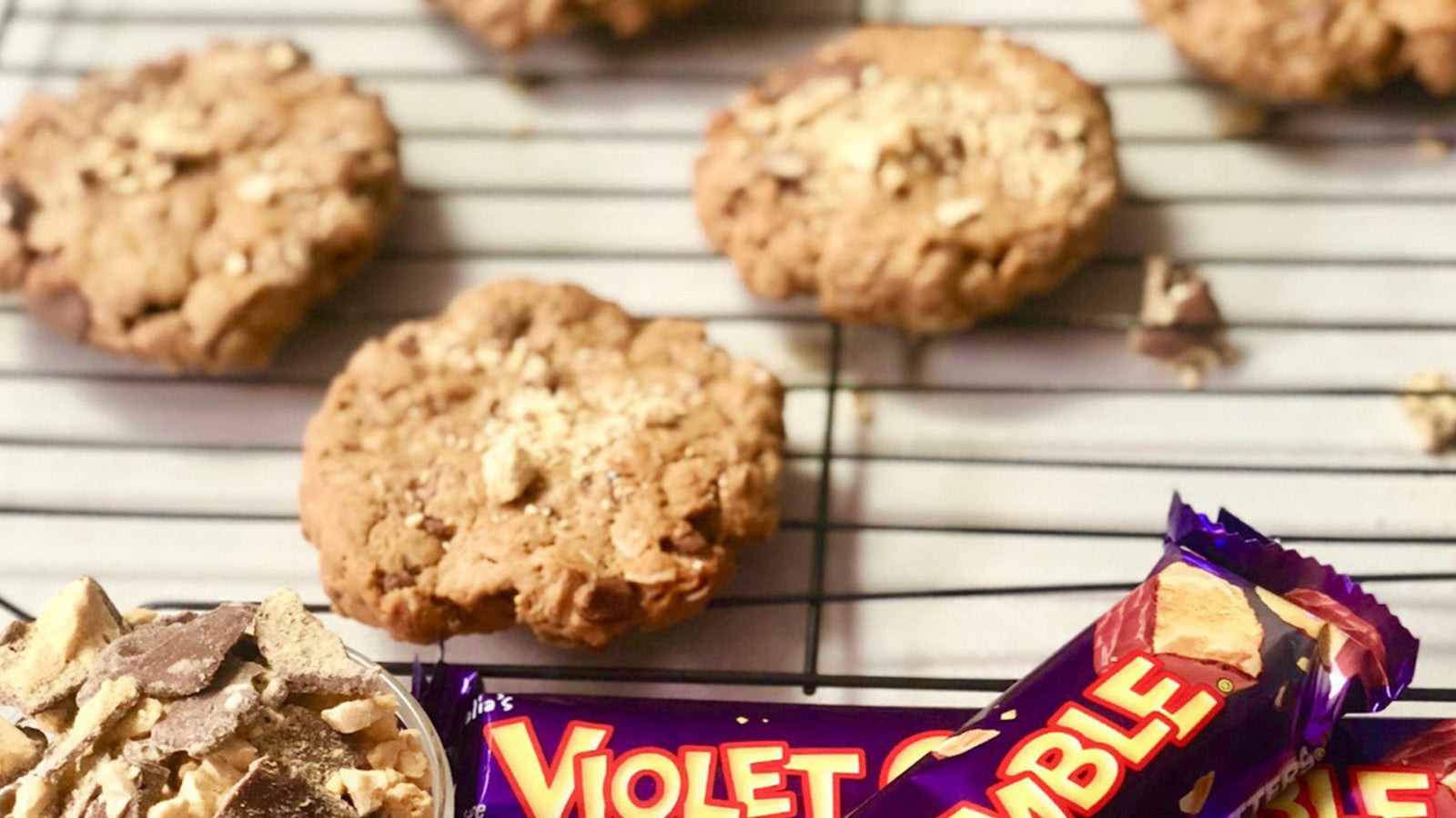 Violet Crumble Peanut Butter Cookie