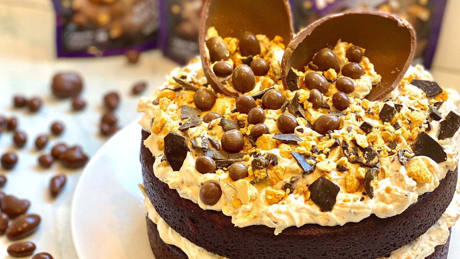 Violet Crumble Easter Chocolate Cake