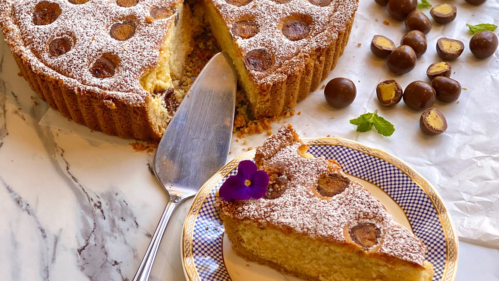 Menz FruChoc Mango and Frangipane Tart with Biscuit & Walnut Base