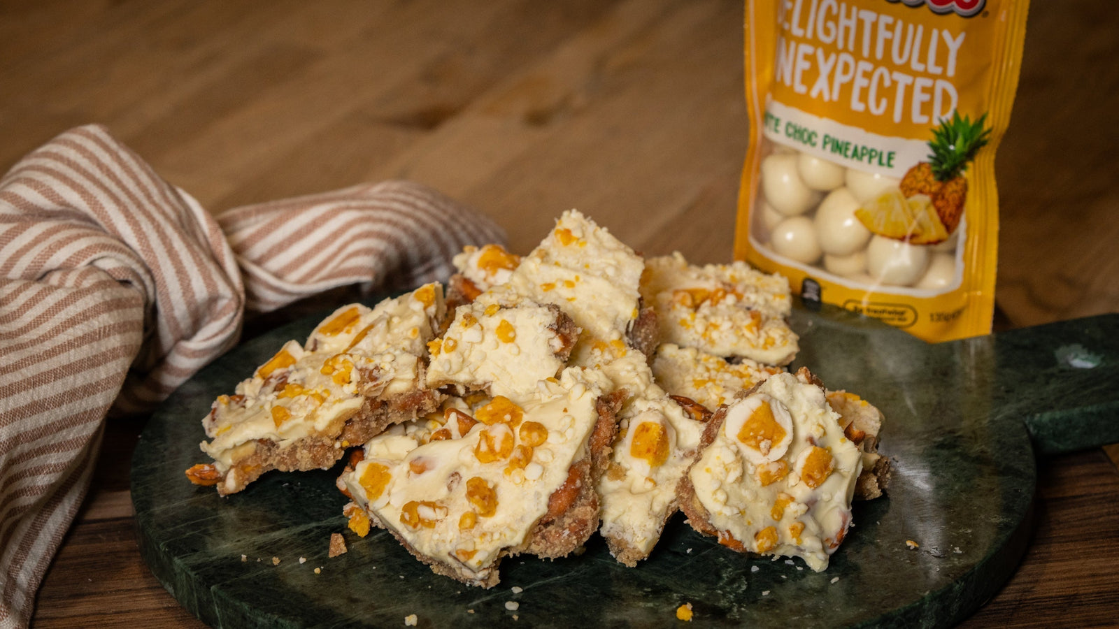 FruChocs White Choc Pineapple Christmas Crack