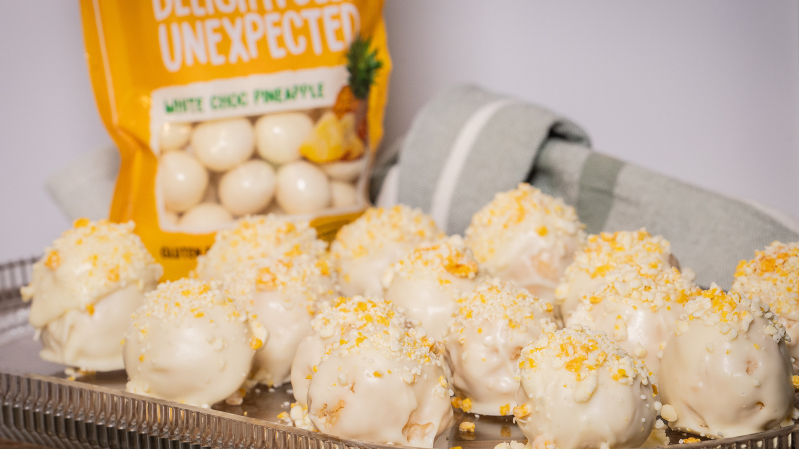 No-Bake White Choc Pineapple FruChocs Truffles