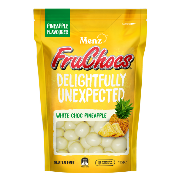 Menz FruChocs White Choc Pineapple flavour